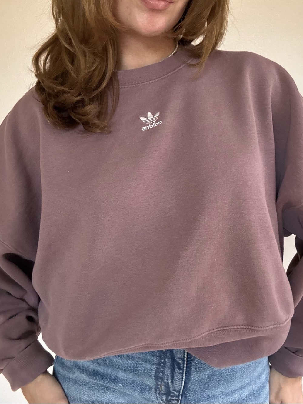 adidas Women's Mauve Crewneck Sweatshirt - Picture 4 of 6